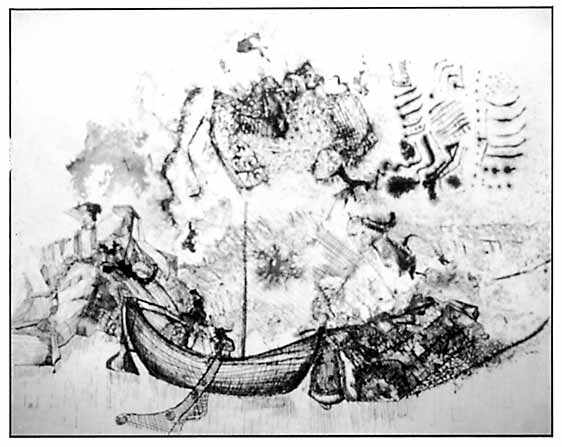 Fig 105: Tegning av Peters fiskefangst
